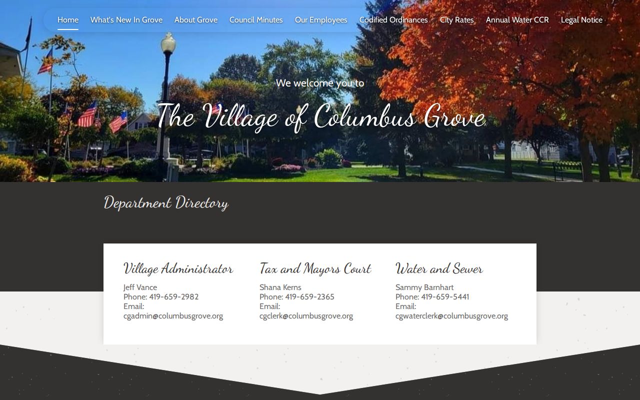 Columbus Grove court docket and Mayor&rsquo;s Court contact directory