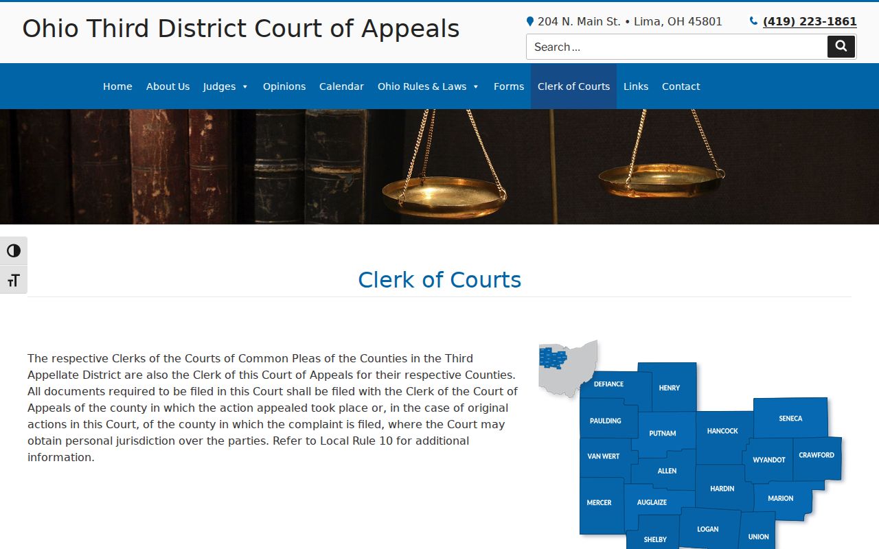 Columbus Grove court docket appeal route through the Ohio Third District Clerk