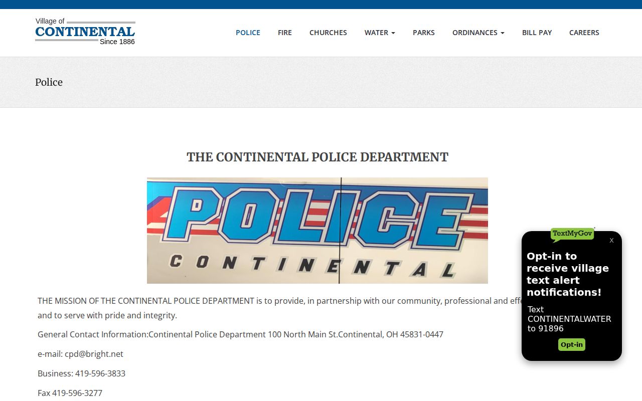 Continental court docket distinction from the Continental Police Department