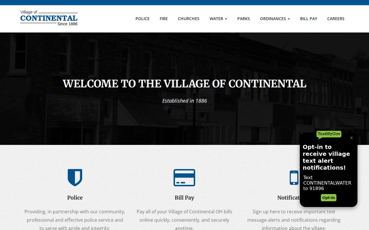 Continental court docket context from the official village page