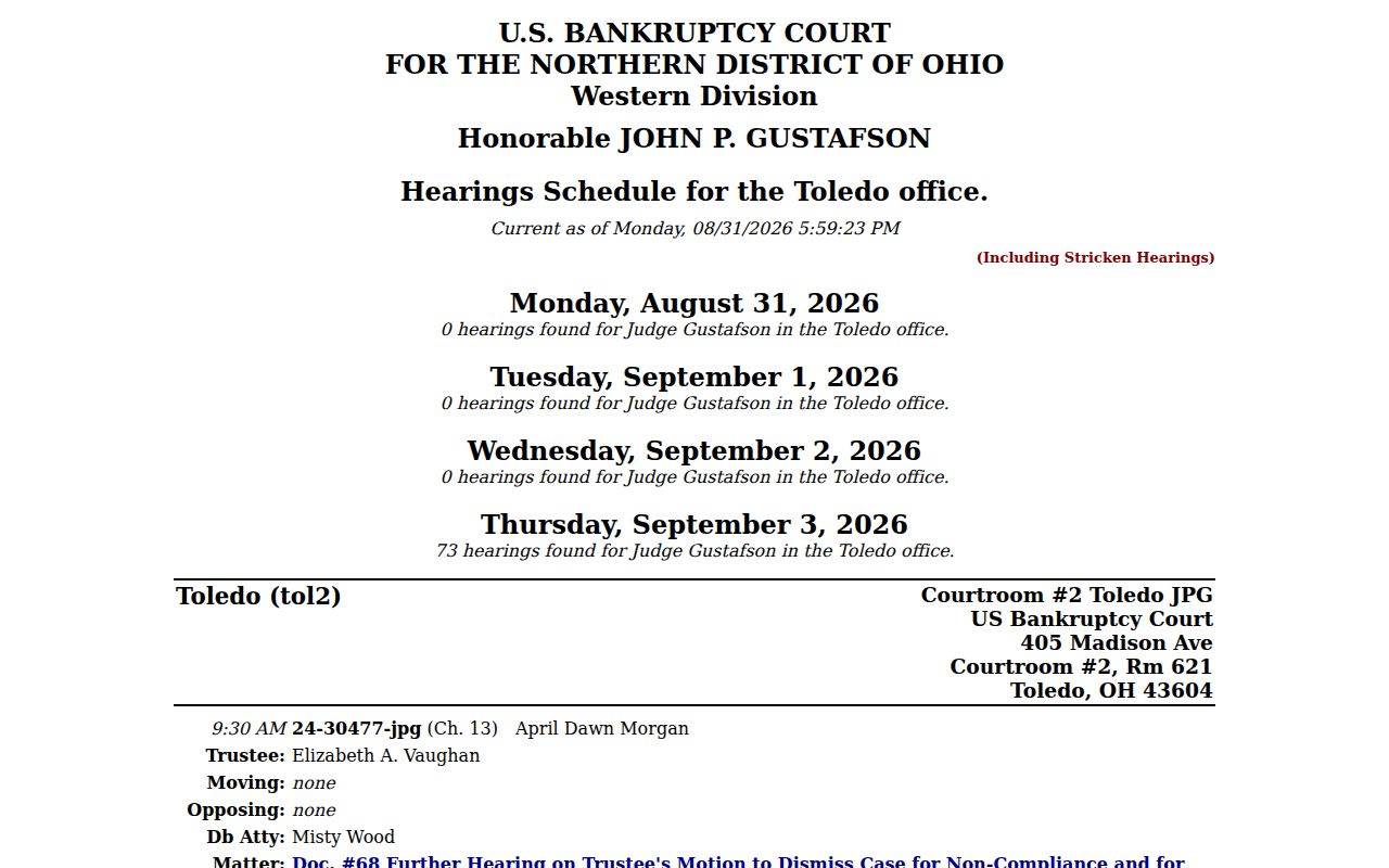 Putnam County court calendar federal calendar comparison page