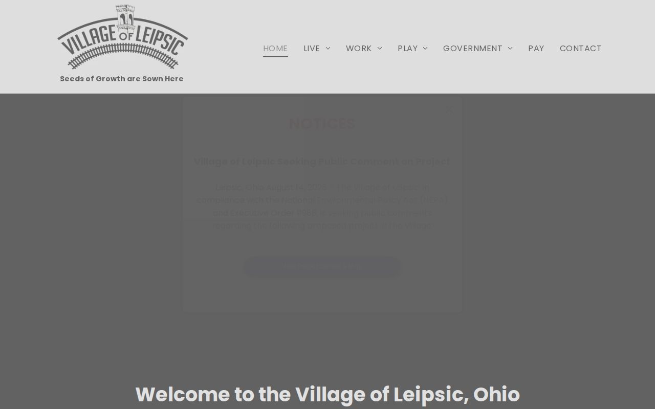Leipsic court docket context at the Leipsic village office